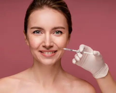 image of Botox injections being given on face
